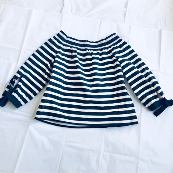 EUC J. Crew Striped Off-the-Shoulder Top - Picture 3 of 8